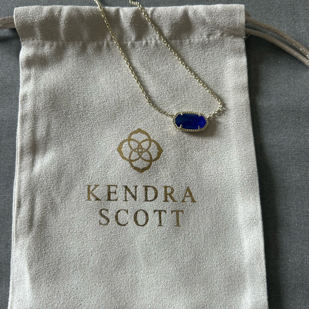 Kendra Scott Blue and Gold Geometric Necklace